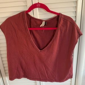 FREE PEOPLE MAROON CROP TOP